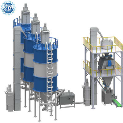 PLC ذكي 10-30 T / H مزيج جاف مسحوق الهاون مصنع الحائط الرمال المضغوطة خلاط أسمنت القرميد البنفسجية الطوب اللاصق الصفيحة صنع آلة