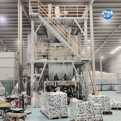 PLC ذكي 10-30 T / H مزيج جاف مسحوق الهاون مصنع الحائط الرمال المضغوطة خلاط أسمنت القرميد البنفسجية الطوب اللاصق الصفيحة صنع آلة