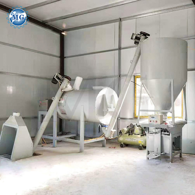 1-5tph الجهد المخصص خليط جاف مسحوق الخرسانة خط إنتاج الجدار الجص الجص الاسمنت غطاء خفيف خلاط بلاط خليط ملصق الصمغ الصمغ صنع آلة