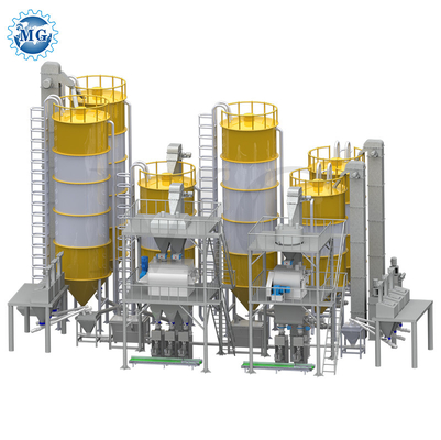خط إنتاج الخرسانة الجافة الموجه من قبل مهندس PLC 200KW الطاقة 100-120t / H