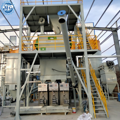 10T / H مصنع خلط الملاط الجاف خط إنتاج أوتوماتيكي كامل خلاط مجداف بعمود مزدوج