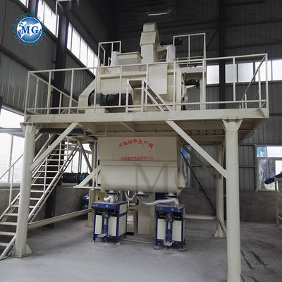 4-5 T / H القدرة 35 KW الطاقة خليط جاف مسحوق الخرسانة خليط آلة مع مزيج عجلة العمود المزدوج لصناعة الطوب الملصق