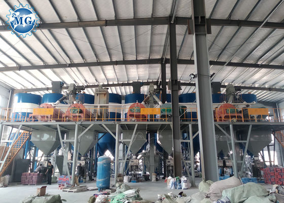 خط إنتاج الملاط الجاف بخلط المجذاف 12T / H 120KW