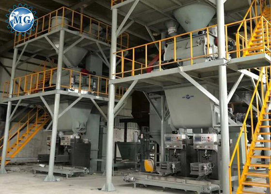 10T / H PLC خط إنتاج الملاط الجاف المعجون لخلط رمل الأسمنت