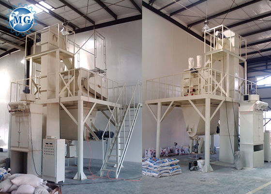 Twin Shaft 6T / H مصنع خلط جاف لصنع ملاط ​​الجبس